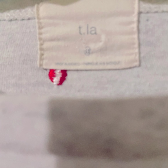 Anthropologie Flutter Sleeve Tee with multi colored embroidered Swiss Dots. - Picture 10 of 15